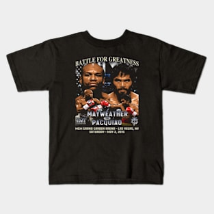 Floyd Mayweather Vs. Manny Pacquiao Battle For Greatness Kids T-Shirt